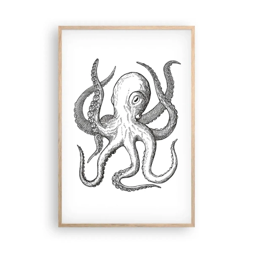 Affiche dans un chêne clair - Poster - Dansant avec les vagues - 61x91 cm