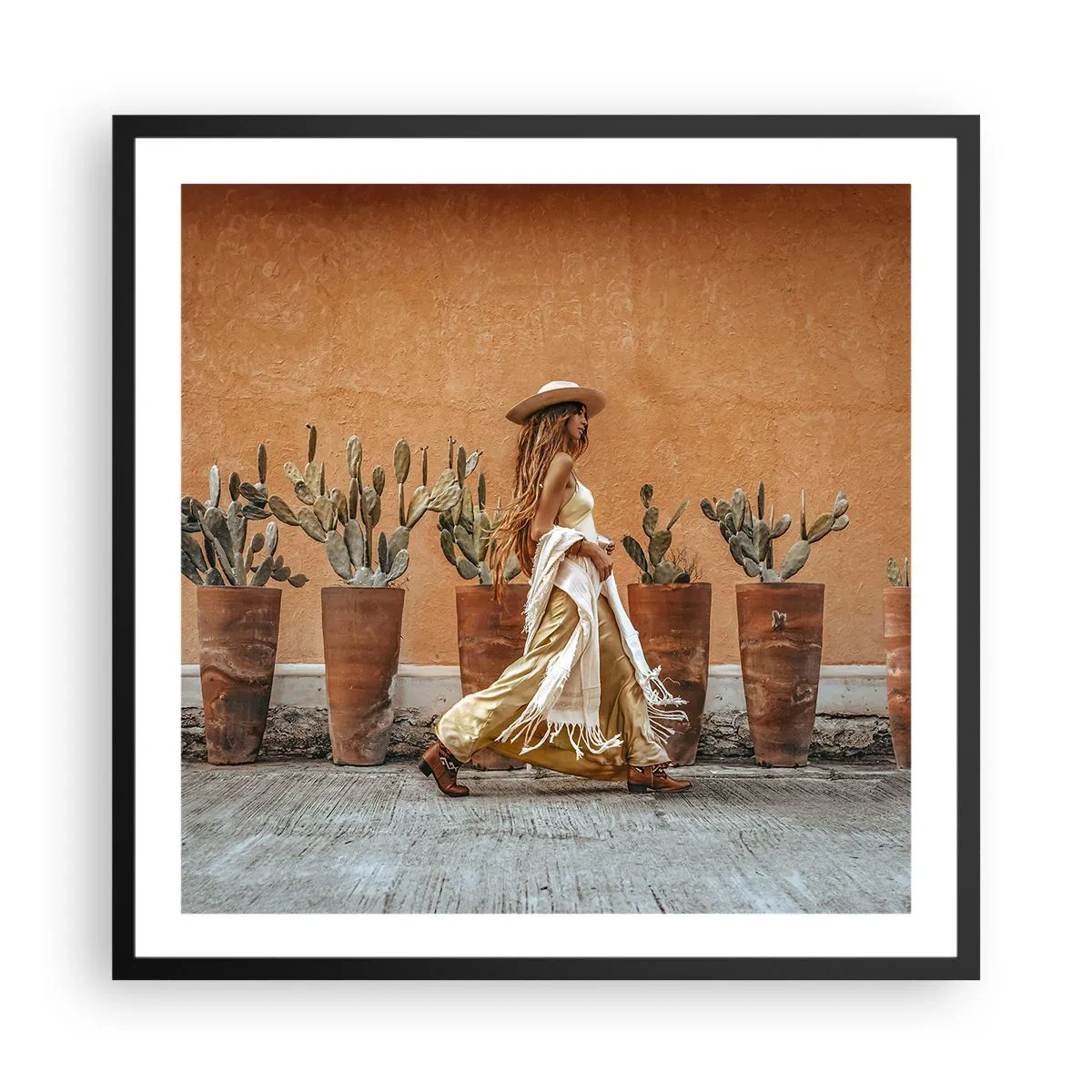 Affiche dans un cadre noir - Poster - Style hippie - 60x60 cm