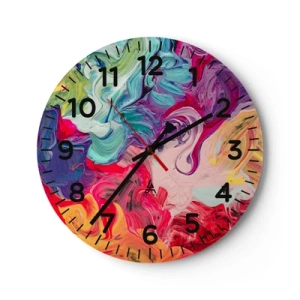Horloge murale - Pendule murale - La naissance des couleurs - 30x30 cm