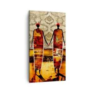 Impression sur toile - Image sur toile - Composition ethnique aux couleurs de l'Afrique - 45x80 cm