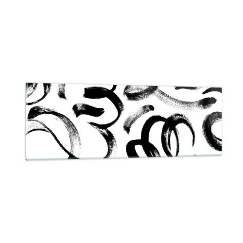 Impression sur verre - Image sur verre - Noir sur blanc - 90x30 cm