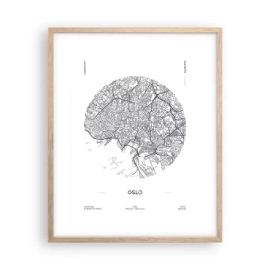 Affiche dans un chêne clair - Poster - Anatomie d’Oslo - 40x50 cm