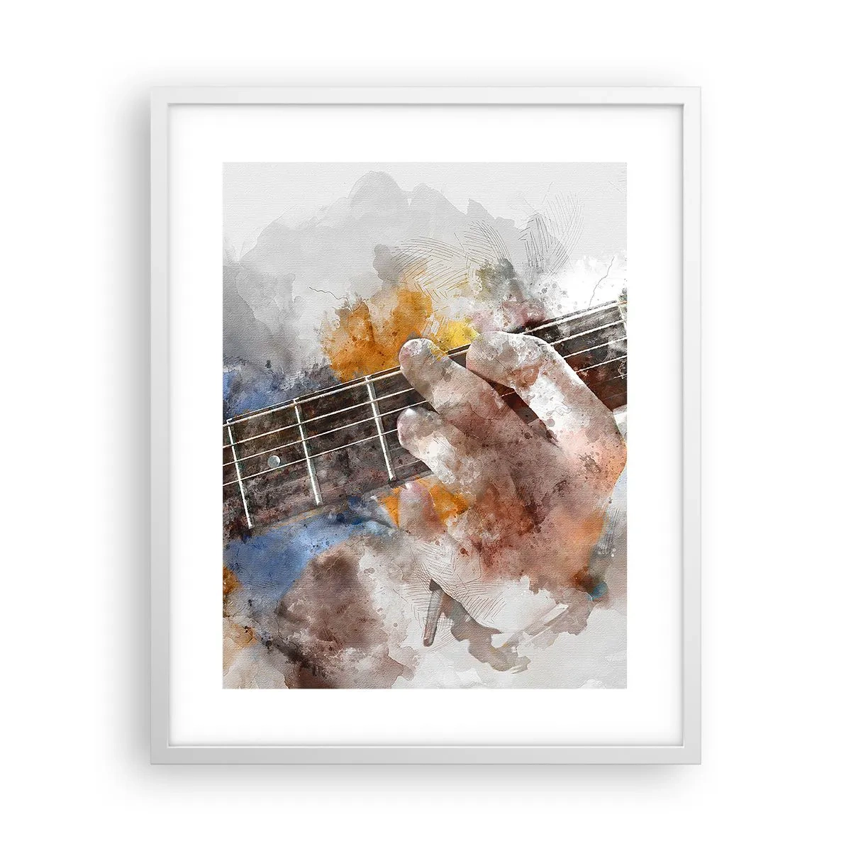 Affiche dans un cadre blanc - Poster - La poésie entre les cordes - 40x50 cm