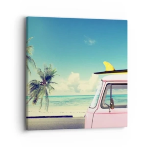 Impression sur toile - Image sur toile - Il est temps de commencer les vacances - 40x40 cm