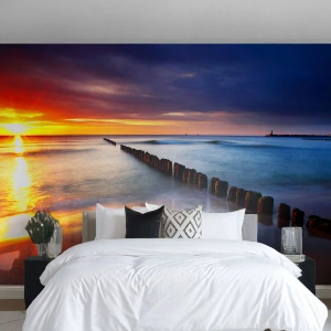 Papier Peint Autocollant Deluxe Sticker - Ecoute le silence - Paysage, Coucher de soleil, Plage - 400x280 cm