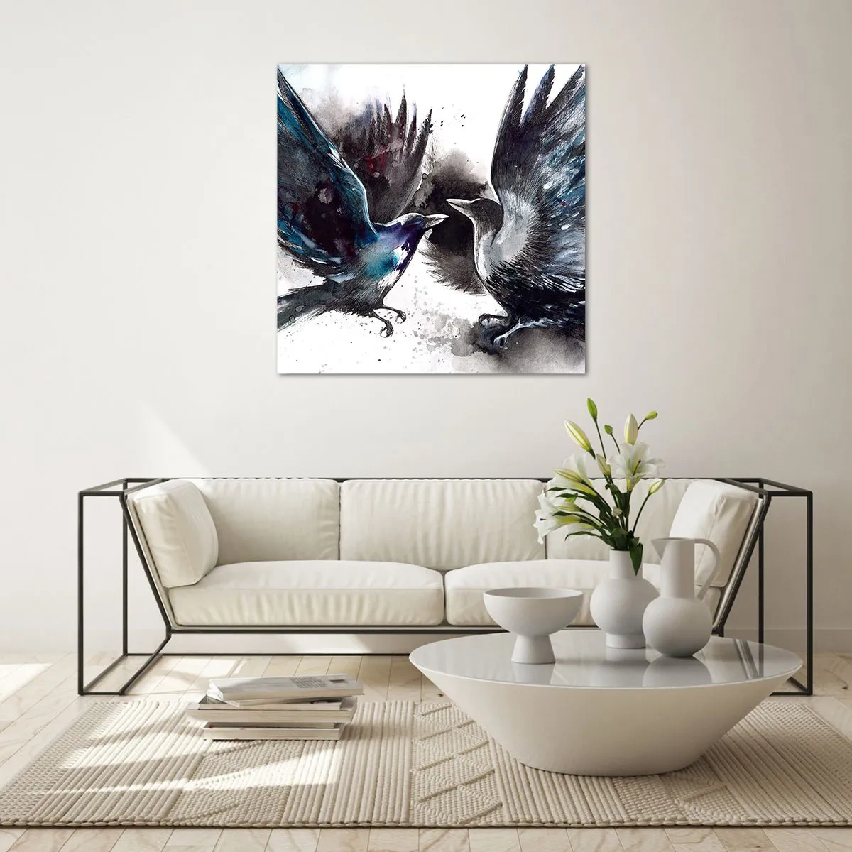 Impression sur verre - Image sur verre - Le corbeau des corbeaux - 30x30 cm