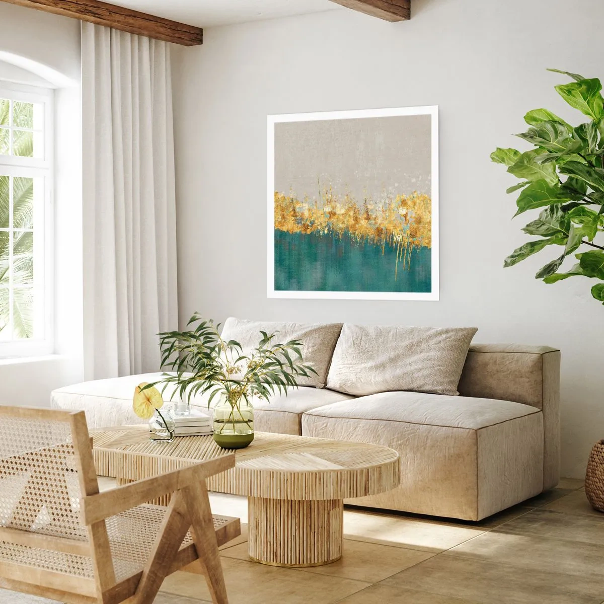 Affiche - Poster - La frontière dorée - 50x50 cm