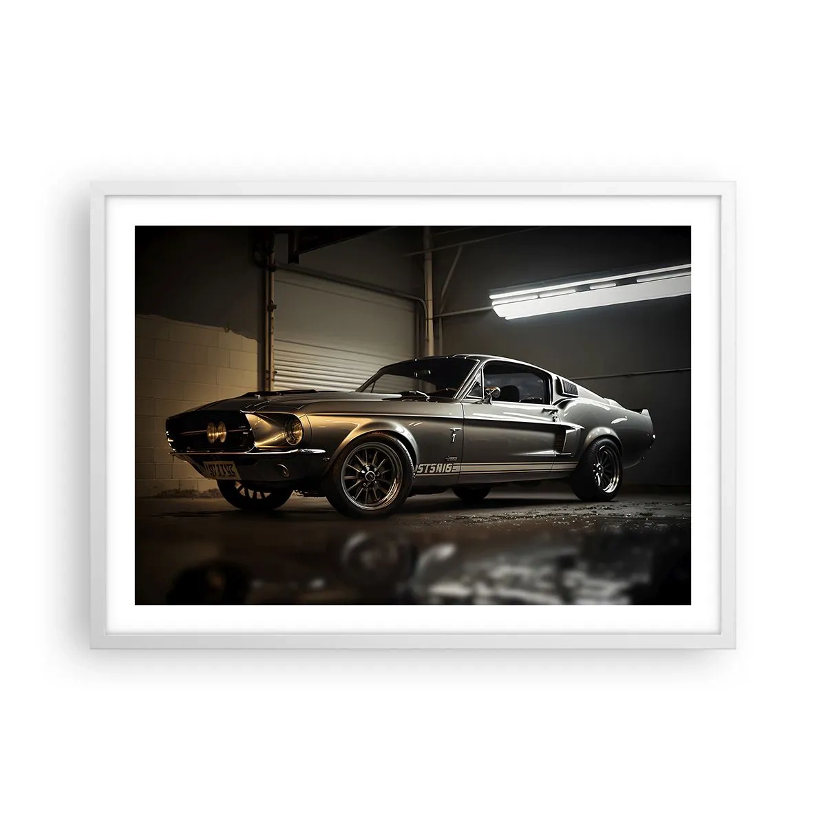 Affiche dans un cadre blanc - Poster - Retour dans le passé - 70x50 cm