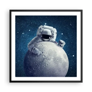 Affiche dans un cadre noir - Poster - Comique de l'espace - 60x60 cm