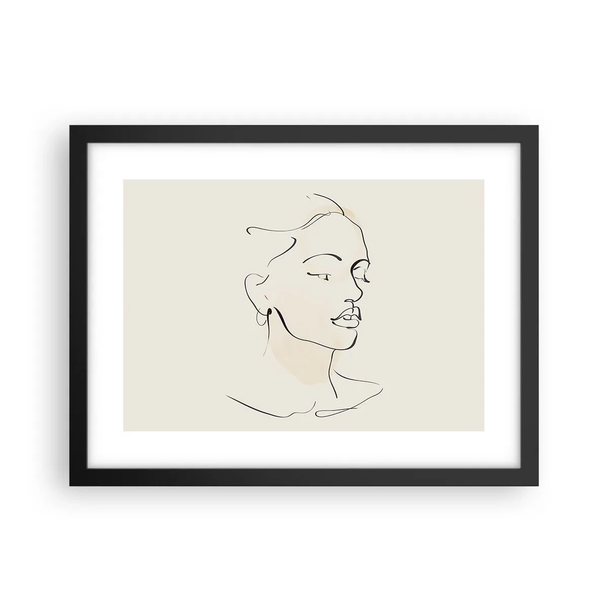 Affiche dans un cadre noir - Poster - Une ligne certaine - 40x30 cm
