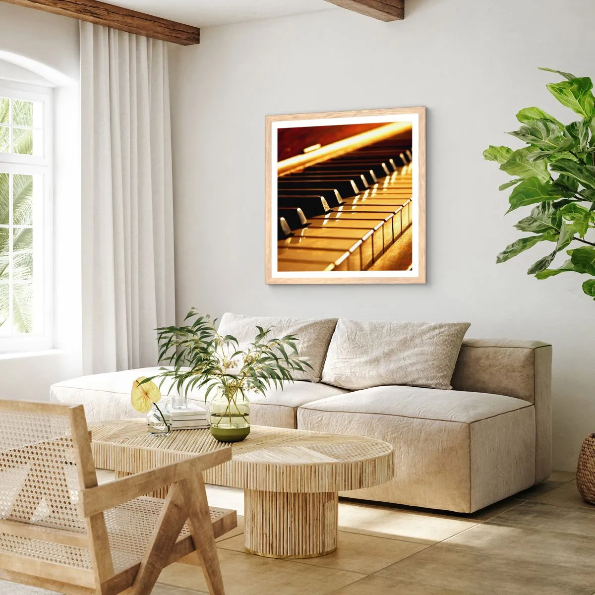 Affiche dans un chêne clair - Poster - Des possibilités infinies - 40x40 cm