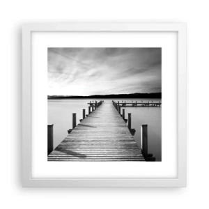 Affiche dans un cadre blanc - Poster - Au point d'eau - la paix - 30x30 cm