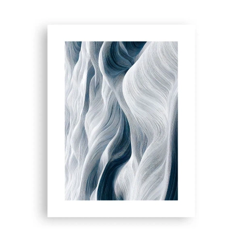 Affiche - Poster - Vagues blanches et bleues - 30x40 cm