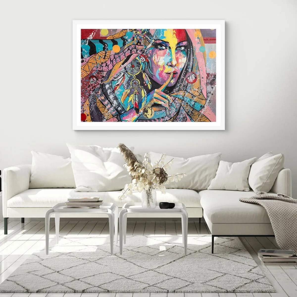 Affiche dans un cadre blanc - Poster - Taisez-vous jusqu'à ce que vous compreniez - 91x61 cm