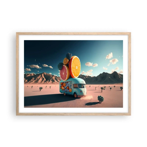 Affiche dans un chêne clair - Poster - Le goût des vacances - 70x50 cm