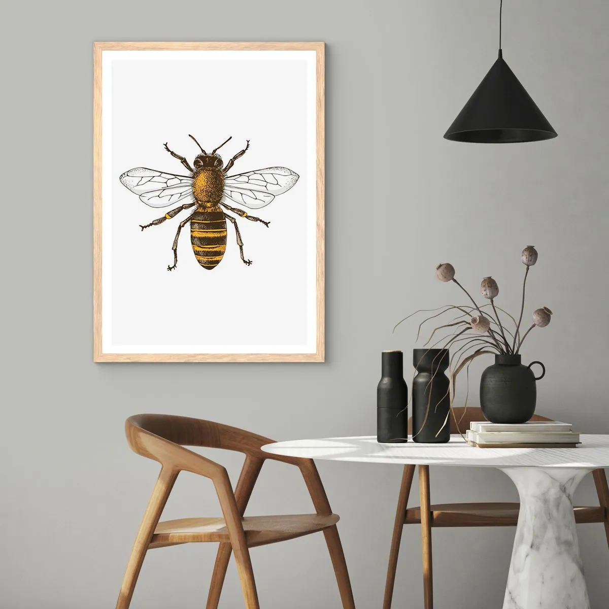 Affiche dans un chêne clair - Poster - Belle et bonne - 50x70 cm