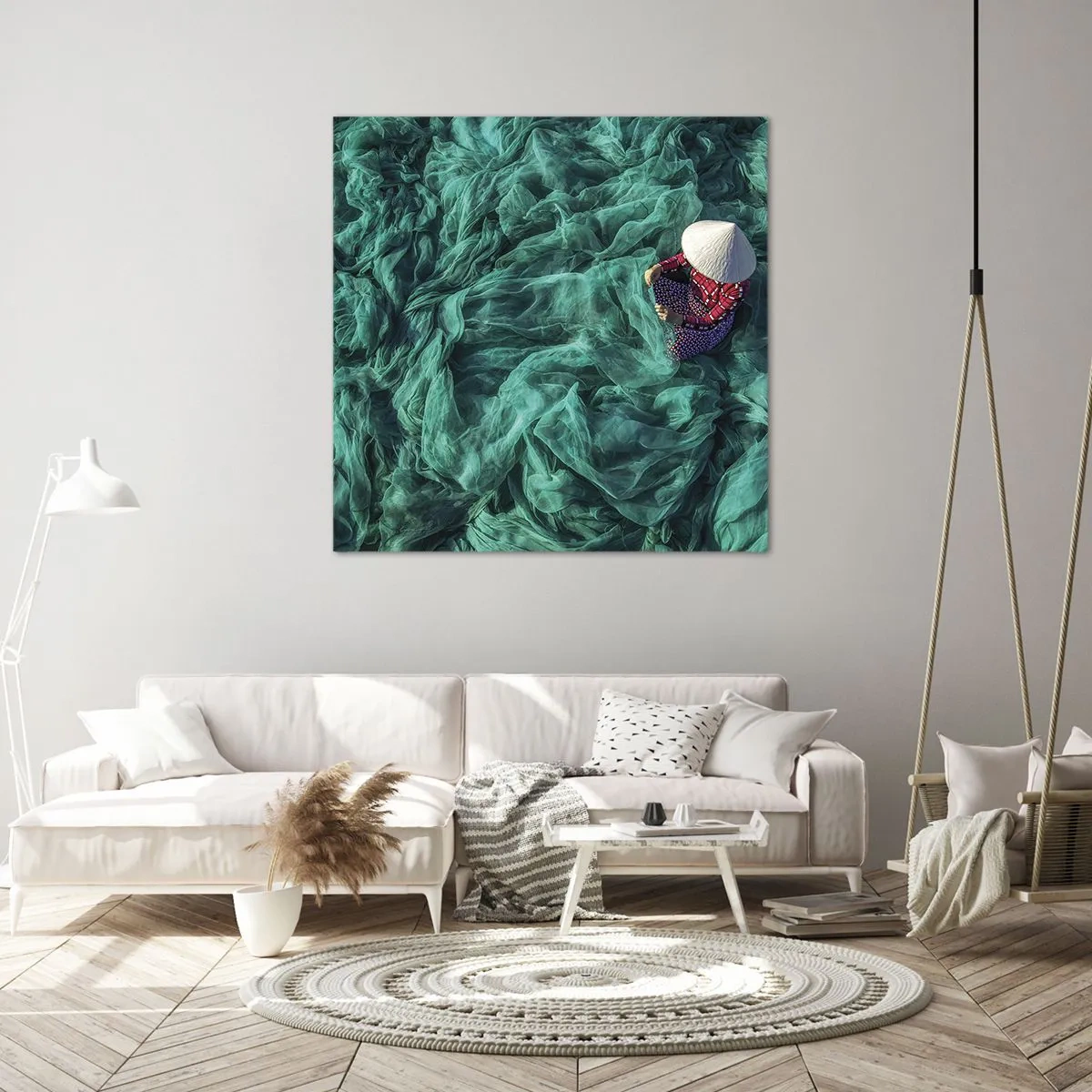 Impression sur toile - Image sur toile - Dans une mer de filet - 60x60 cm