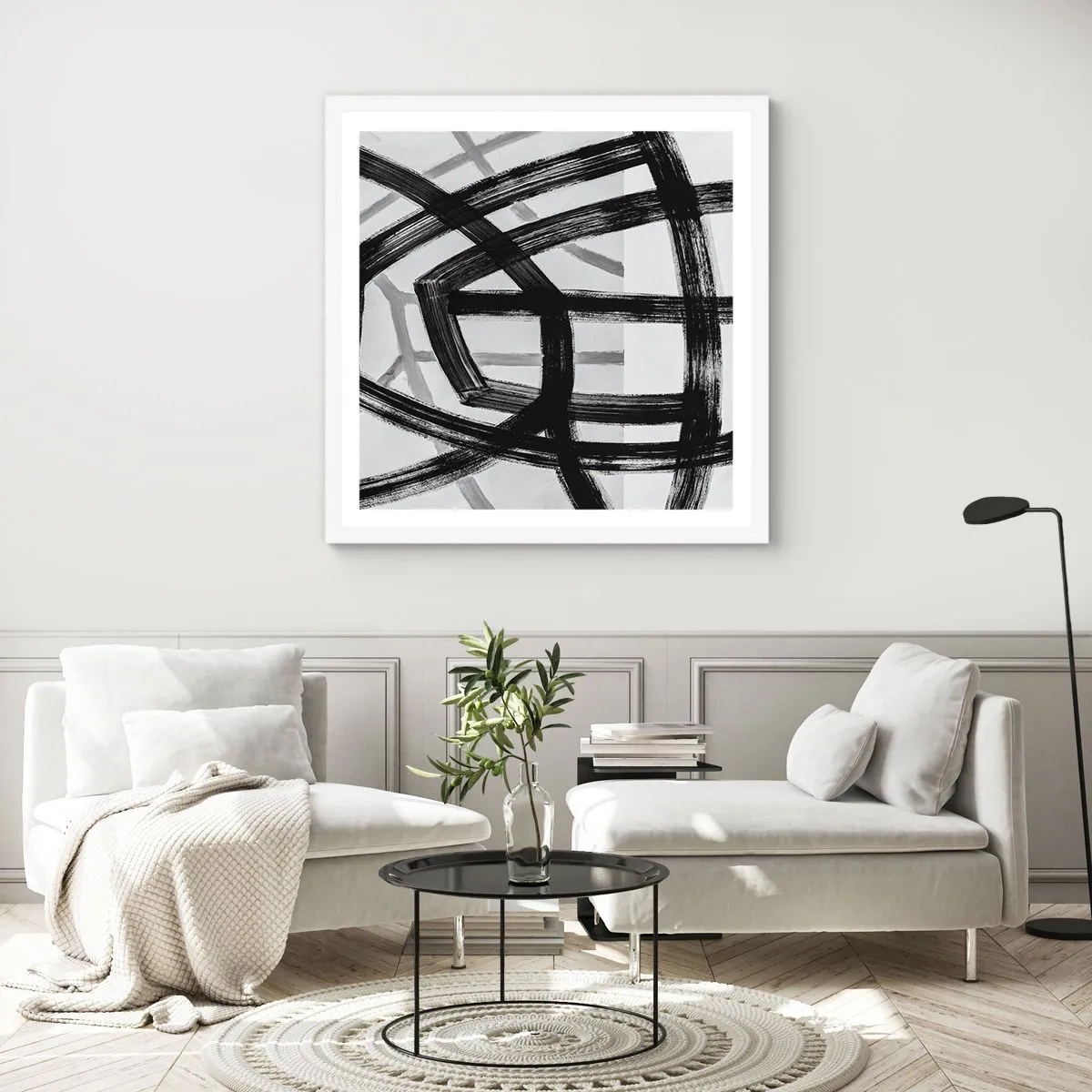 Affiche dans un cadre blanc - Poster - Profondeur du bâtiment - 60x60 cm