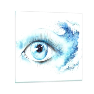 Impression sur verre - Image sur verre - Plongez-vous dans le bleu du regard - 40x40 cm