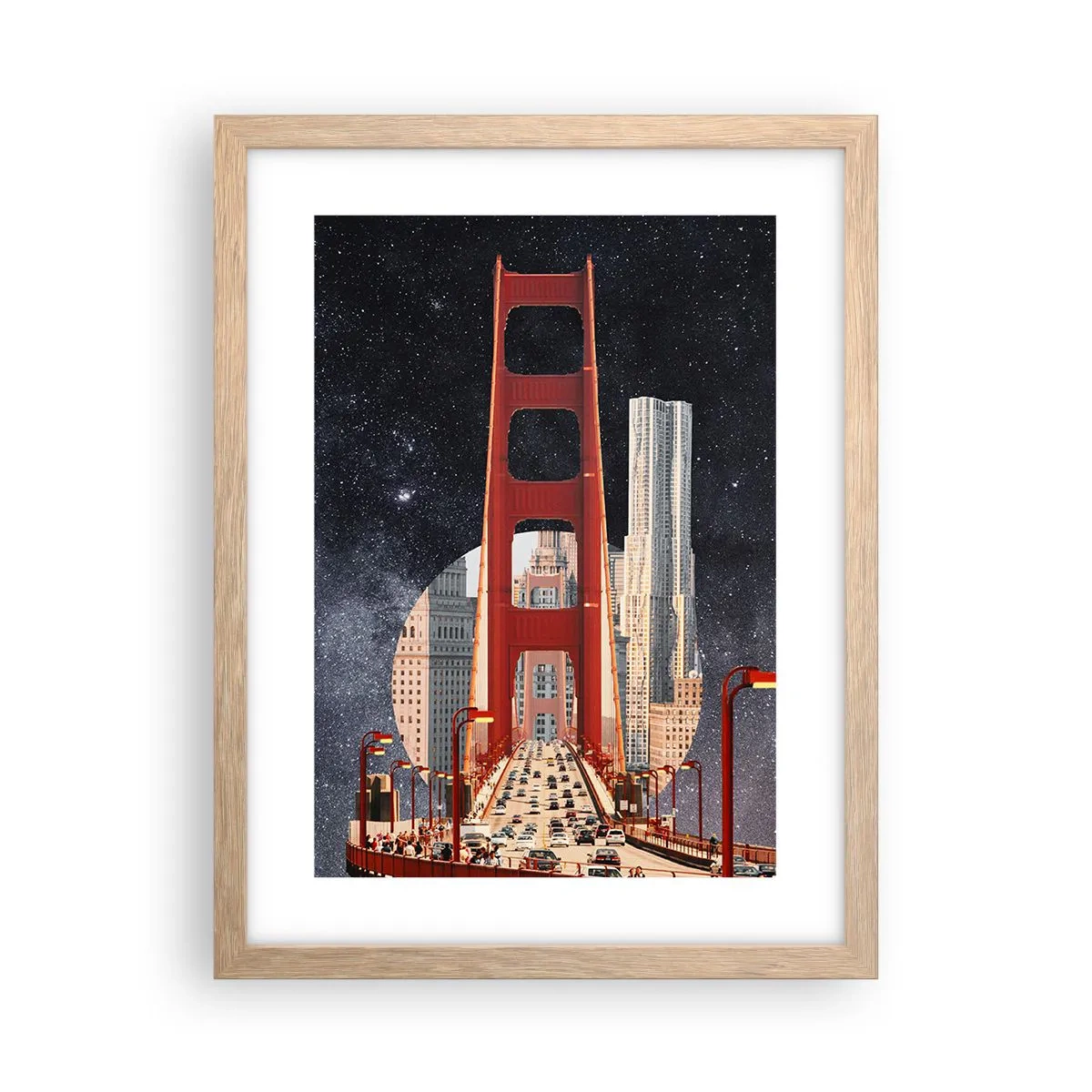 Affiche dans un chêne clair - Poster - Toujours au centre - 30x40 cm