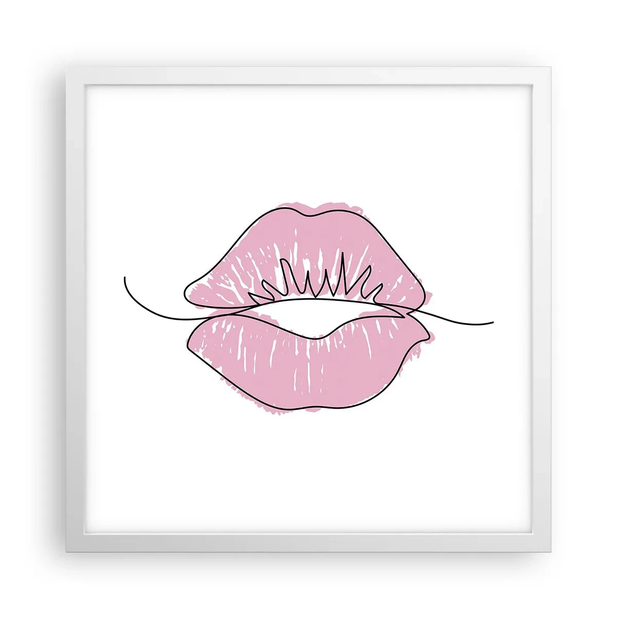 Affiche dans un cadre blanc - Poster - Prêt à l'embrassade? - 40x40 cm