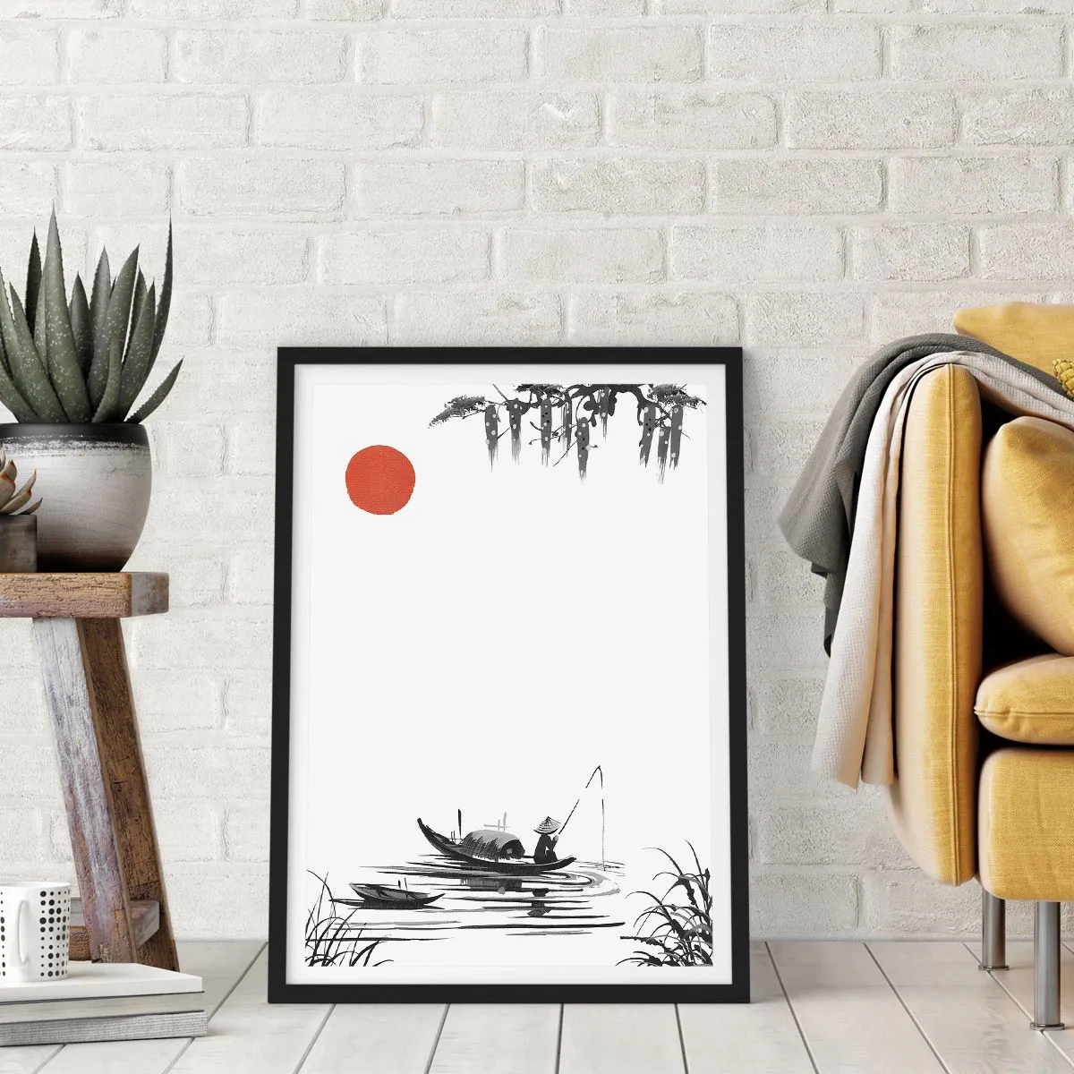 Affiche dans un cadre noir - Poster - Après-midi asiatique - 61x91 cm