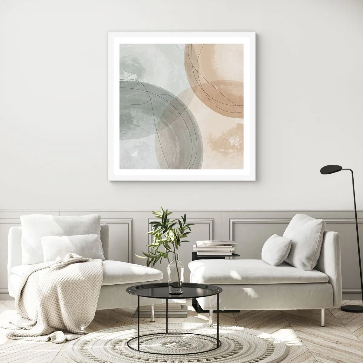 Affiche dans un cadre blanc - Poster - Mondes pénétrants - 60x60 cm