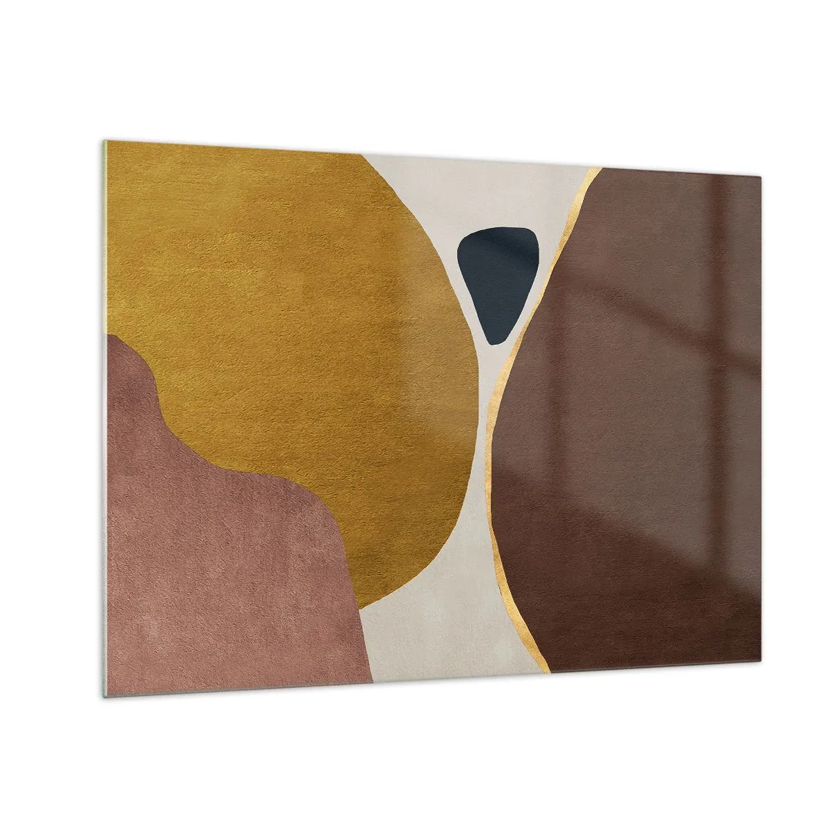 Impression sur verre - Image sur verre - Une composition minimaliste de formes abstraites - 70x50cm - L'abstraction – une place dans l'espace - Décoration murale moderne pour le salon et la chambre ARTTOR