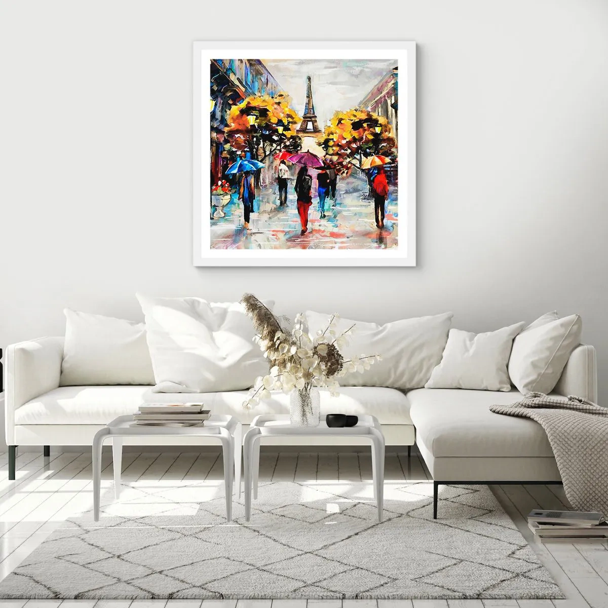 Affiche dans un cadre blanc - Poster - Particulièrement beau en automne - 60x60 cm