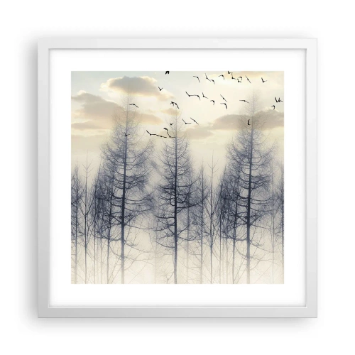Affiche dans un cadre blanc - Poster - L'âme de la forêt - 40x40 cm