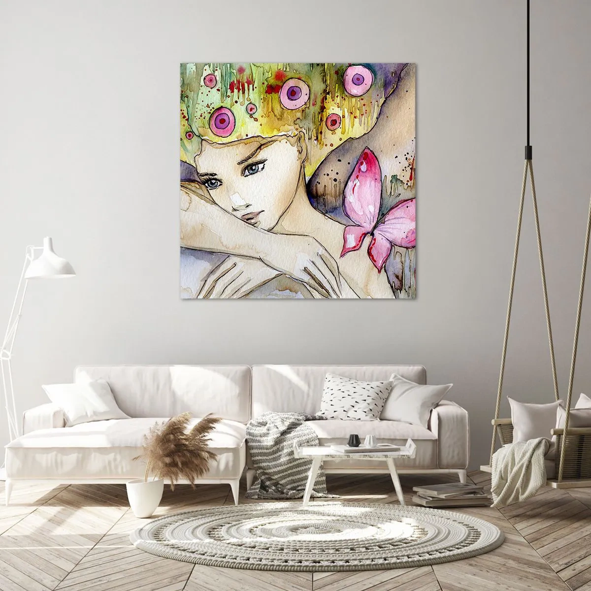Impression sur toile - Image sur toile - La princesse papillon - 50x50 cm