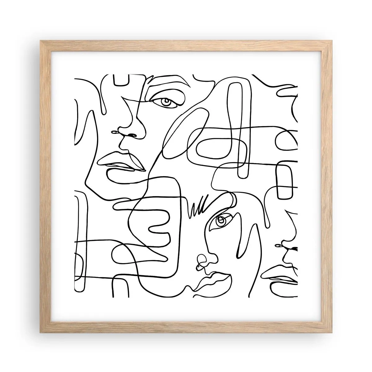 Affiche dans un chêne clair - Poster - Dans des émotions enchevêtrées - 40x40 cm