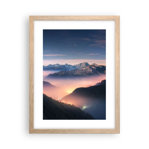 Affiche dans un chêne clair - Poster - Lumière dans les vallées - 30x40 cm