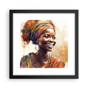 Affiche dans un cadre noir - Poster - reine africaine - 30x30 cm