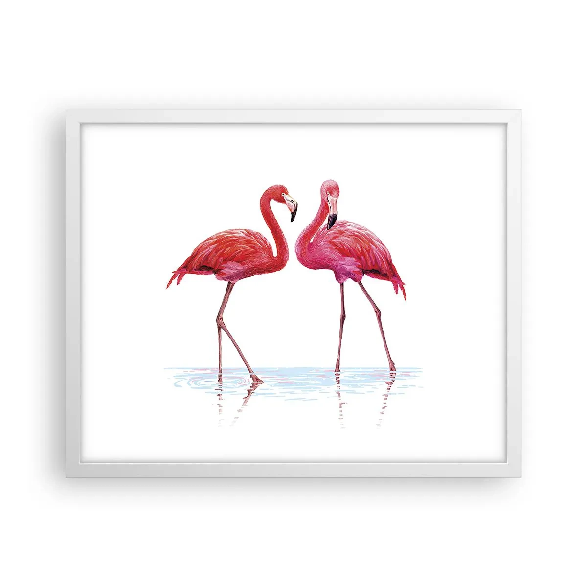 Affiche dans un cadre blanc - Poster - Rendez-vous rose - 50x40 cm