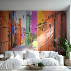 Papier Peint Photo Premium Sand - Allée arc-en-ciel - Ville, Venise, Architecture - 300x210 cm