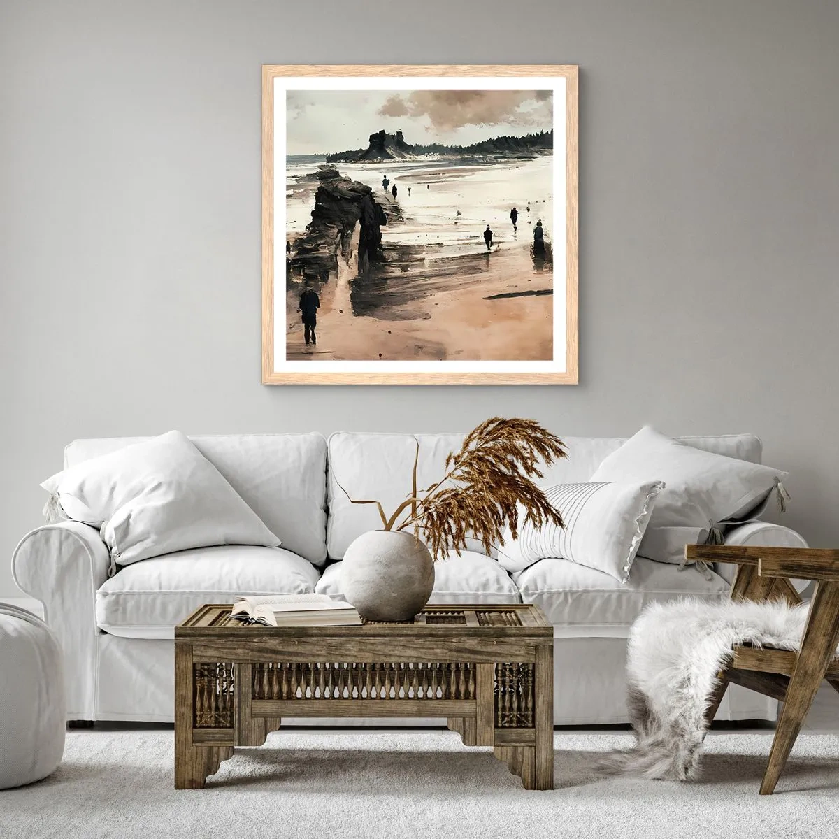 Affiche dans un chêne clair - Poster - Invoqué - 60x60 cm