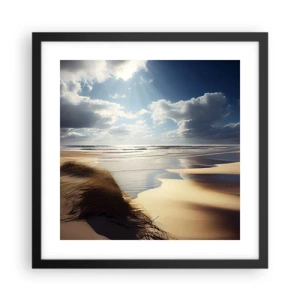 Affiche dans un cadre noir - Poster - Plage, plage sauvage - 40x40 cm