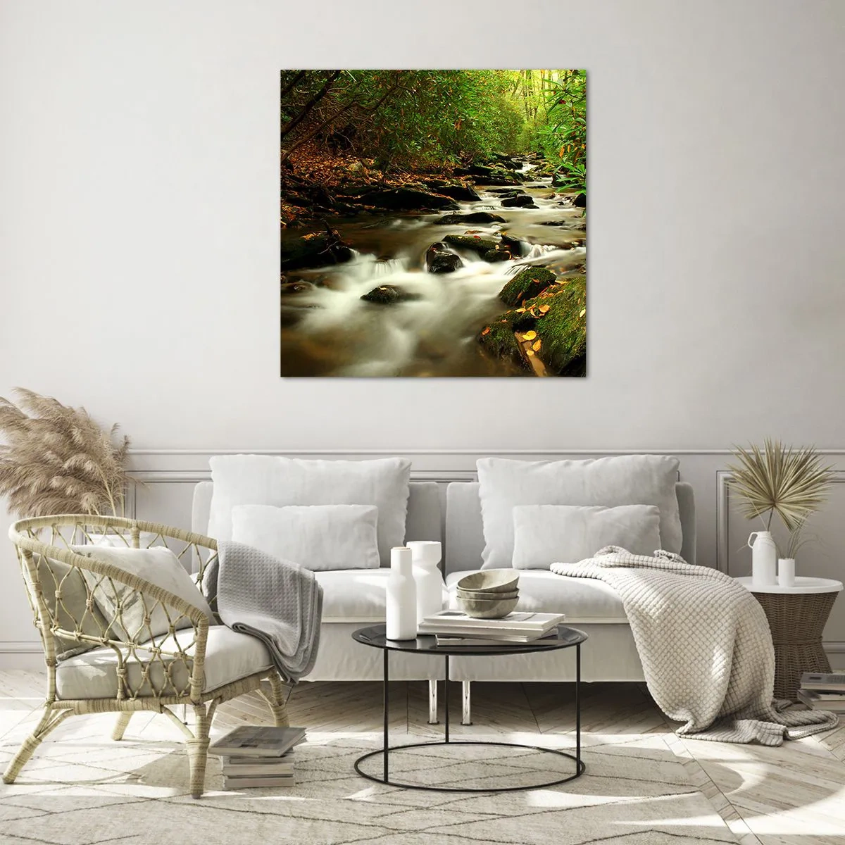 Impression sur verre - Image sur verre - Comme de l'argent liquide - 60x60 cm