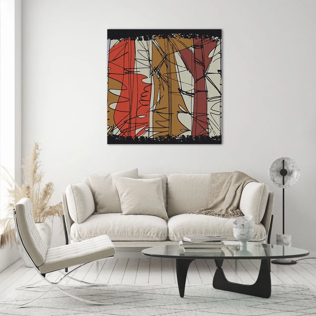 Impression sur verre - Image sur verre - Composition spontanée - 40x40 cm