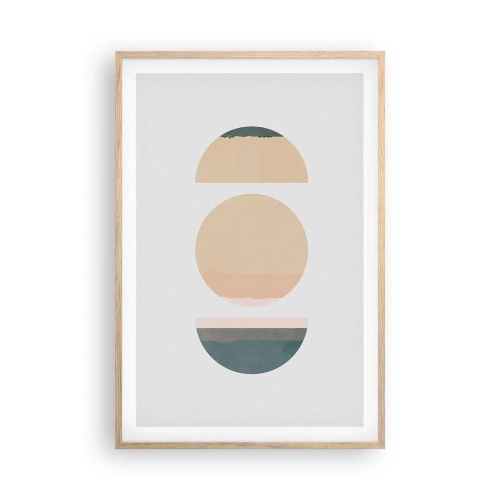 Affiche dans un chêne clair - Poster - Cercles après cercles - 61x91 cm