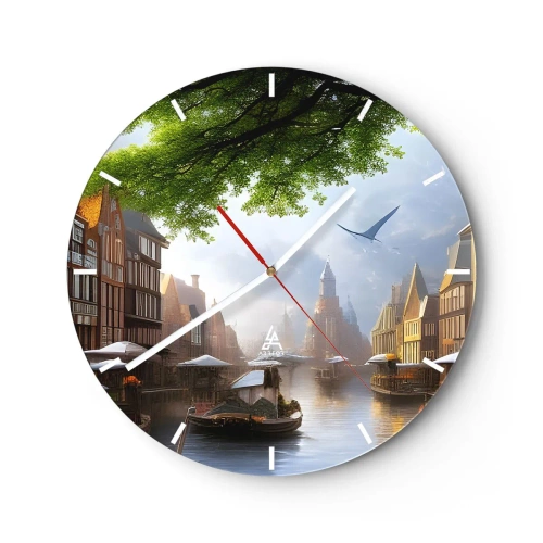 Horloge murale - Pendule murale - Paysage urbain néerlandais - 40x40 cm