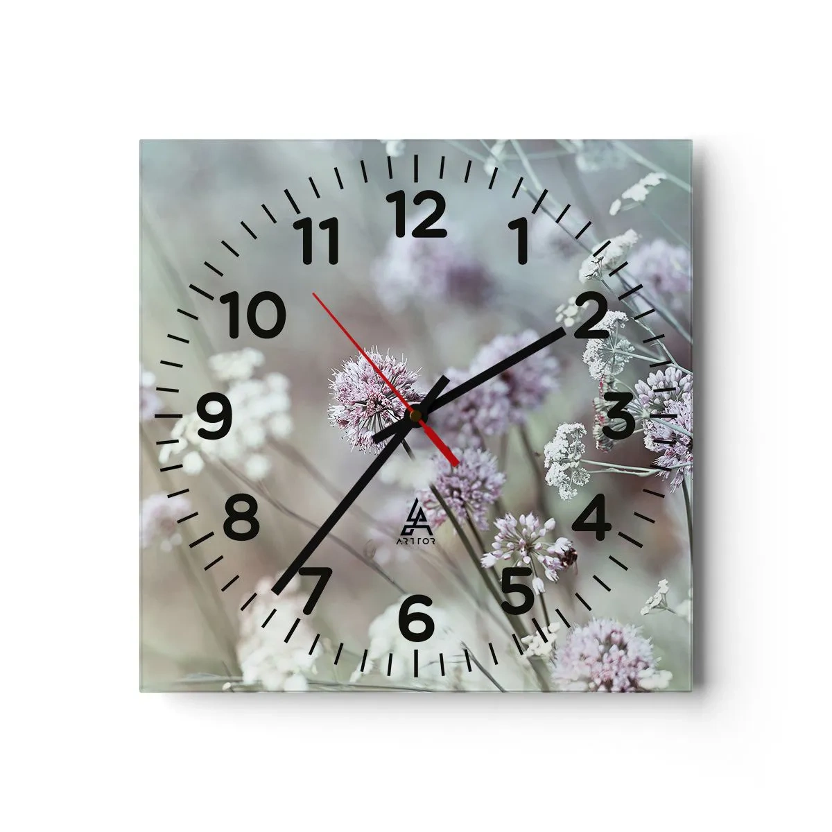 Horloge murale - Pendule murale - Herbes douces en filigrane - 30x30 cm