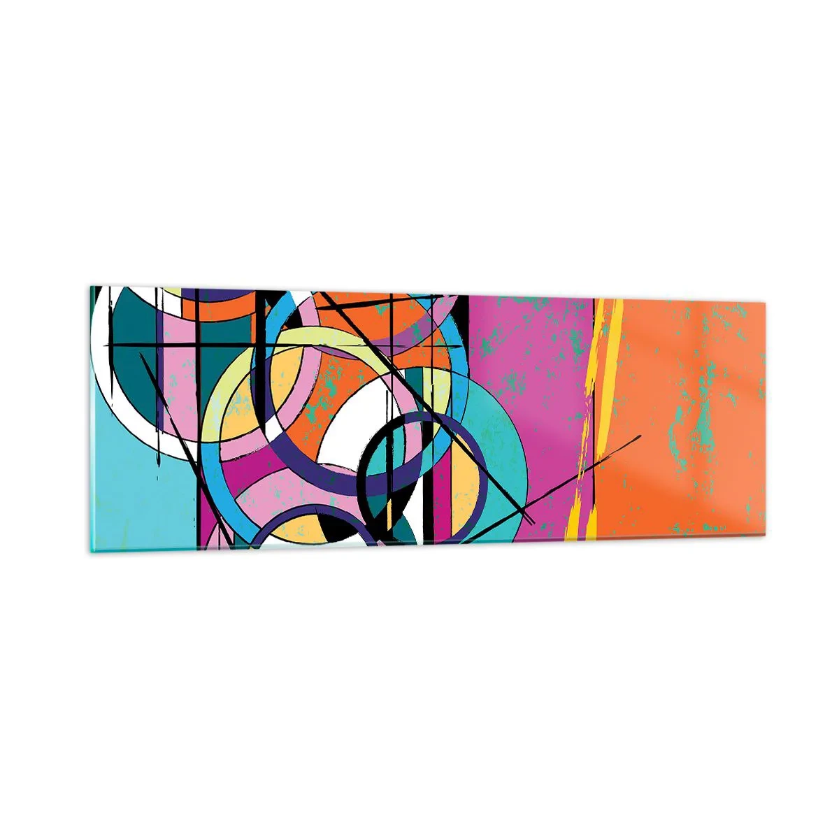 Impression sur verre - Image sur verre - Roues sur roues - 90x30 cm