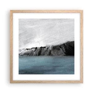 Affiche dans un chêne clair - Poster - Eau – terre : choc des éléments - 40x40 cm