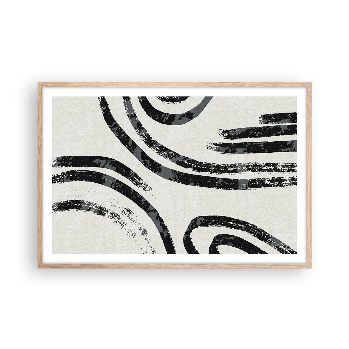 Affiche dans un chêne clair - Poster - À moitié arrêté - 91x61 cm