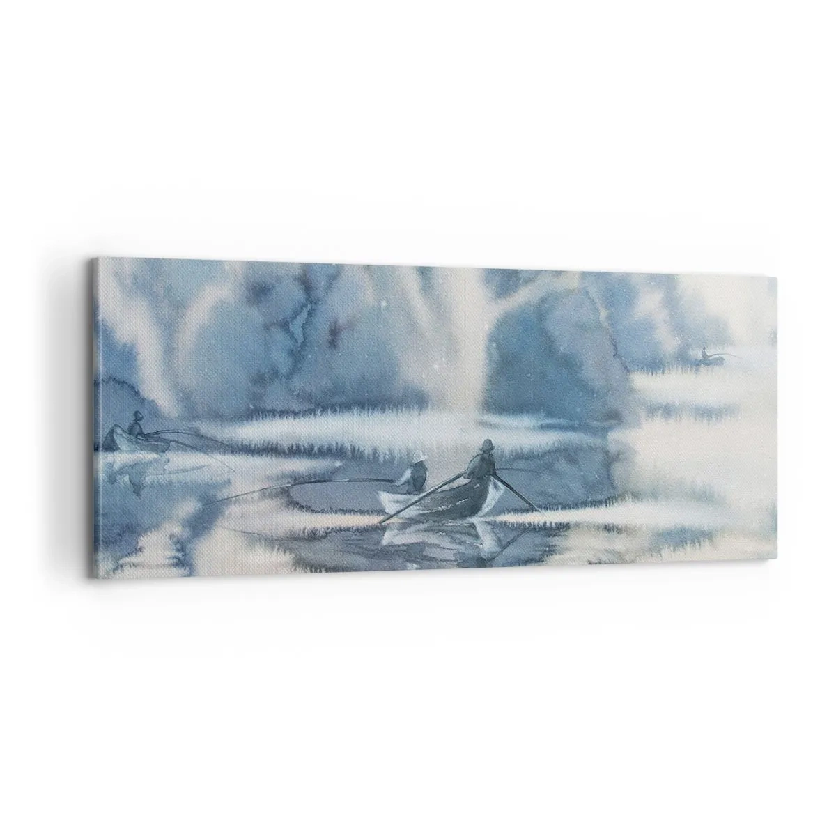 Impression sur toile - Image sur toile - Les pêcheurs dans leur paradis - 100x40 cm