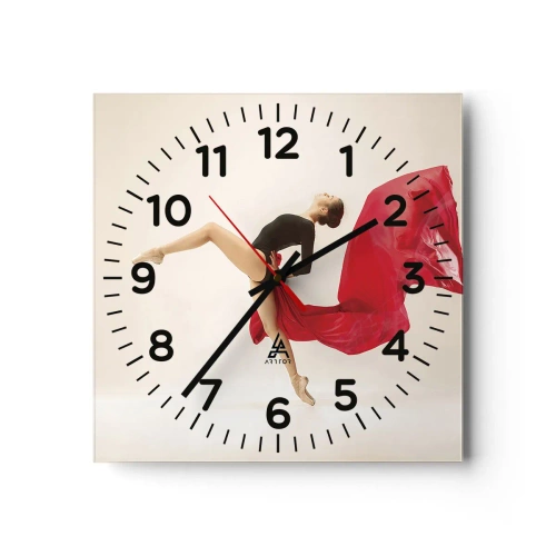 Horloge murale - Pendule murale - Rouge et noir - 40x40 cm