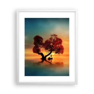 Affiche dans un cadre blanc - Poster - Plénitude et éloignement sans monde - 40x50 cm