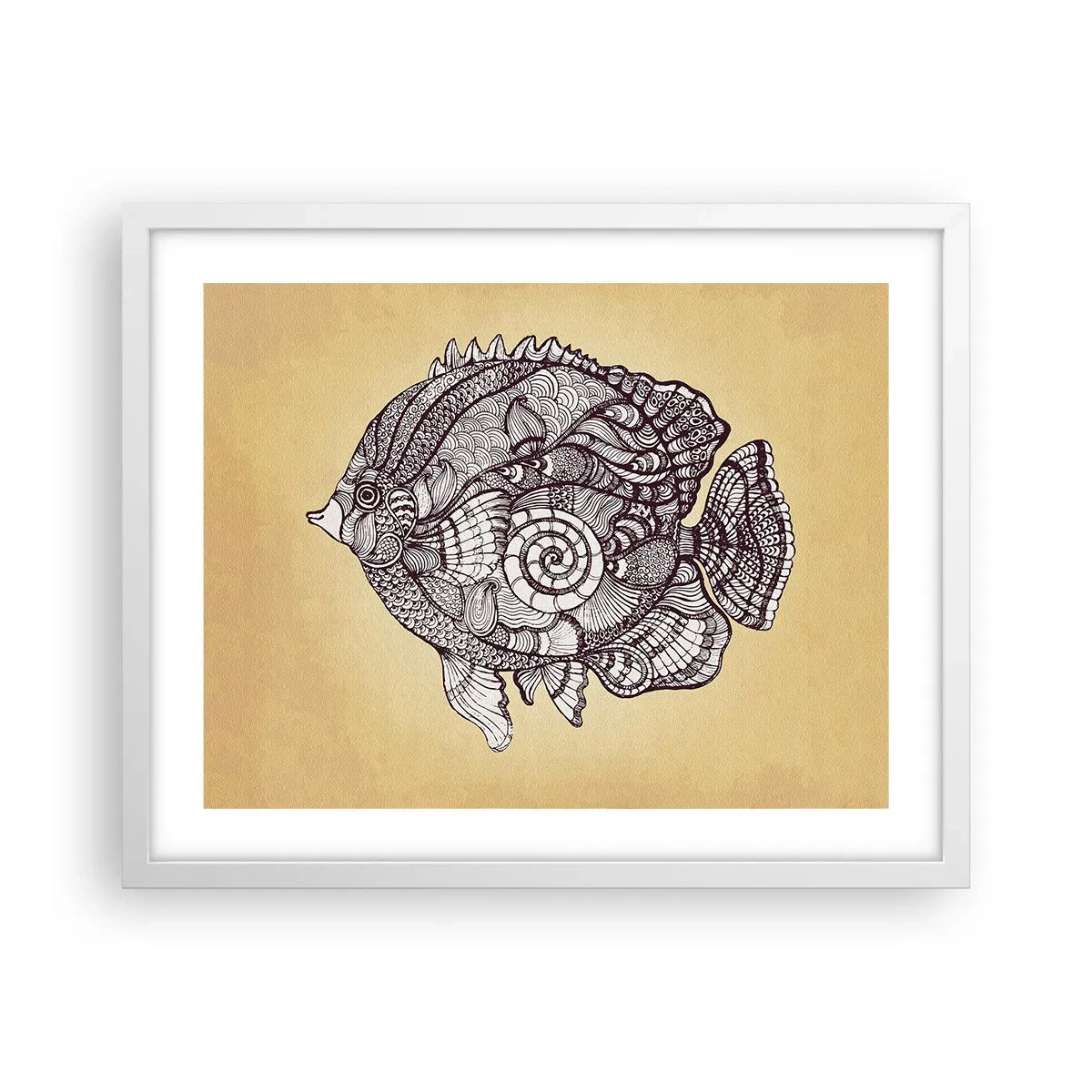 Affiche dans un cadre blanc - Poster - D'un océan d'ornements - 50x40 cm